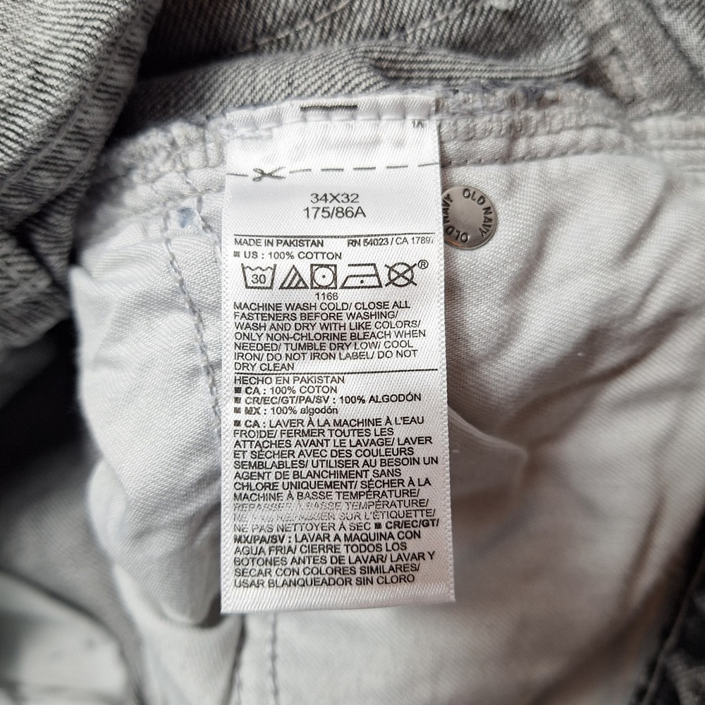OLD NAVY 90s Baggy 100% Cotton Jean Men Sz 34x32 Grey Vintage Wash Relaxed Roomy - Picture 7 of 7